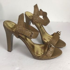 LAUREN RALPH LAUREN OPEN TOE SNAKE PRINT SIZE 7B